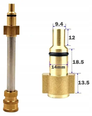 Zdjęcie produktu dla Rosfix Lanca Szybkozłączka 1/4"" QC do Myjki Ciśnieniowej – Wysoka Wydajność 4000 PSI | Długość 16 cm | Mosiężne Okucia i Stalowy Korpus