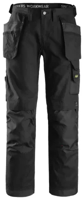 Produktbild von Snickers Canvas Arbeitshose m. Holstertaschen, EN 14404 Schwarz-46