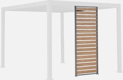 Produktbild von sweeek - Lamellenwand 100cm für Pergola Triomphe 3x3m V2, 3x4m, 3x6m Aluminium Holzoptik - Anthrazit