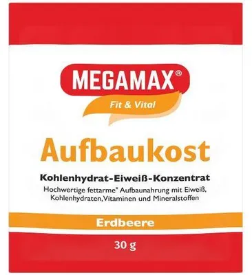 Produktbild von Megamax Aufbaukost Erdbeere Pulver 30 g