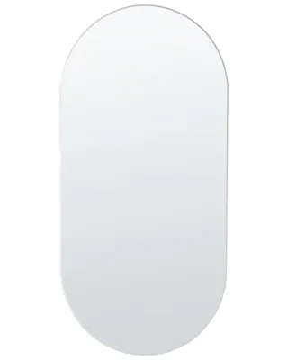 Produktbild von BELIANI Ovaler Wandspiegel rahmenlos silber 40 x 80 cm Bad Wohnzimmer Schlafzimmer