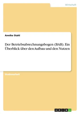 Produktbild von Der Betriebsabrechnungsbogen (BAB)
