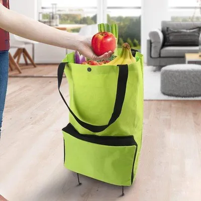 Produktbild von Famanu Einkaufstrolley mit Gummirädern - faltbar, 41x14x48 cm
