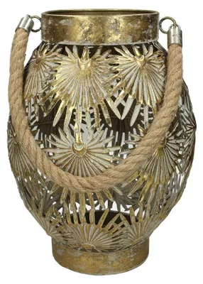 Produktbild von Engelnburg Hochwertiges Windlicht Laterne Metall Gold 22x22x29.5cm