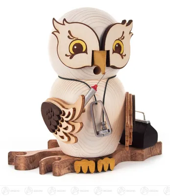 Zdjęcie produktu dla Figurka palacza sowa lekarz WxHxD = 16x16x11cm NOWOŚĆ