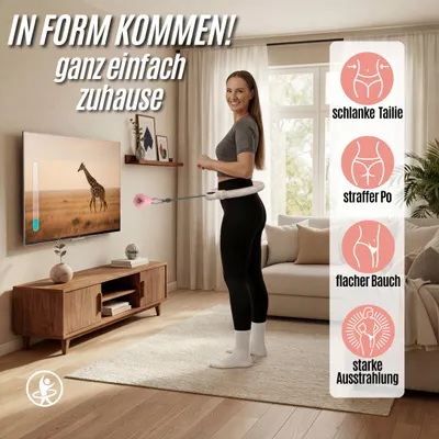 Imagen del producto de Aro de fitness ajustable, color rosa, para adultos y niños, equipo de entrenamiento para uso doméstico