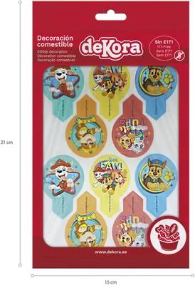 Produktbild von Paw Patrol Muffin Cupcake Aufstecker 20 Stk. - 6,5 x 4cm Oblatenpapier 🐾