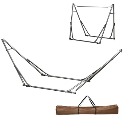Produktbild von Hängemattengestell, Stahl, für Hängematten bis 270 cm, – Hängemattenständer Outdoor | 290x92x88 cm | belastbar 120 kg