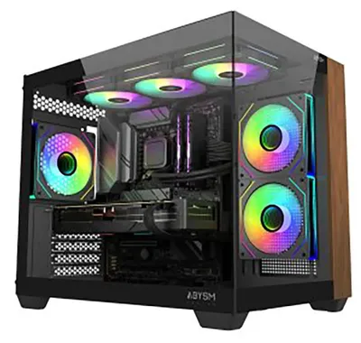 Produktbild von ABYSM Danube Sava Nature 285C, Micro Tower, PC, Schwarz, ITX, micro ATX, Acrylnitril-Butadien-Styrol (ABS), SPCC, Holz, Gaming