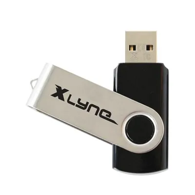 Produktbild von xlyne Swing SWG, 64 GB, USB Typ-A, 2.0, 8 MB/s, Drehring, Schwarz, Silber