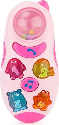 Productafbeelding van Dit is een goed idee. Vroege educatieve speelgoedtelefoon voor baby's en kinderen, met muziek en LED-licht (roze)