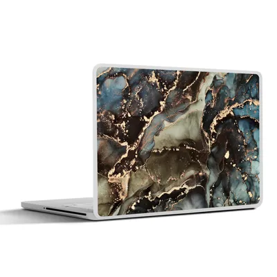 Produktbild von MuchoWow® Laptop Aufkleber Sticker Cover Marmor - Gold - Grün 31x22.5 cm - Laptop-Deko