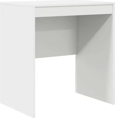 A white desk against a white background.