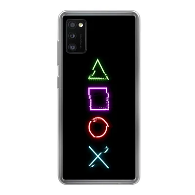 Produktbild von MuchoWow® Handyhülle Schutzhülle Hülle für Samsung Galaxy A41 Spiele - Controller - Neon Silikon Softcase Handy Hülle - Mobiltelefon