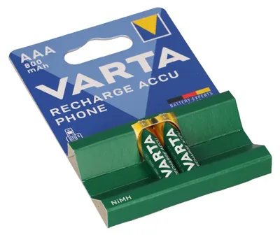 Produktbild von Varta -T398B, Wiederaufladbarer Akku, AAA, Nickel-Metallhydrid (NiMH), 1,2 V, 2 Stück(e), 800 mAh