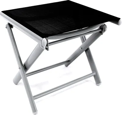 Produktbild von Garten Klapphocker / Fußhocker Aluminium - Textilen Silbergrau/Schwarz