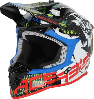 Produktbild von Motocross-Helm ACERBIS Linear 22.06 Graphic Weiß Schwarz Blau Glänzend größe XL