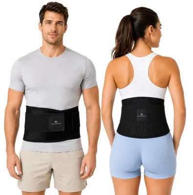 Productafbeelding van BLACKROX "LUMBAROX" lendensteun voor mannen en vrouwen – lendensteun en ruggordel, ideaal voor stabilisatie en ondersteuning, zwart, maat M
