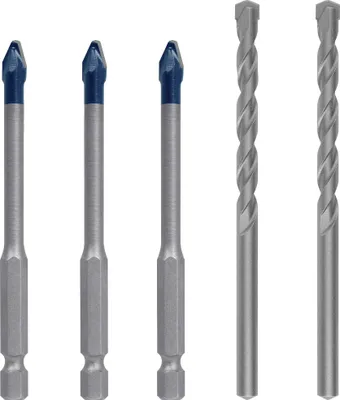 Immagine prodotto di Bosch Expert - Set di punte per trapano - per calcestruzzo, piastrelle morbide, piastrelle dure, mattoni pieni - 5 pezzi - 6 mm - lunghezza: 100 mm, 90 mm