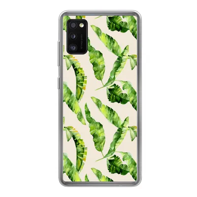 Produktbild von MuchoWow® Handyhülle Schutzhülle Hülle für Samsung Galaxy A41 Blatt - Tropisch - Muster Silikon Softcase Handy Hülle - Mobiltelefon