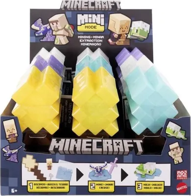 Zdjęcie produktu dla Minecraft Mini-Têtes Modulables Figurka, Z Akcesorium i Piaskiem, Model Losowy, 6+ Lat