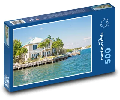 Zdjęcie produktu dla Puzzle 500 Kajmany - domy nad morzem - martinpuzzle