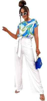 Produktbild von Damen Jumpsuit mit Weiten Hosenbeinen Overall  Look  Ecru/L/40
