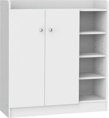 Produktbild von HOMCOM Schuhschrank Schuhregal Allzweckschrank Kommode Dielenschrank Highboard Schrank Ablage Regal 2-Türig 4 Fächer Weiß 83 x 30 x 90 cm