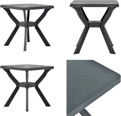 Immagine prodotto di vidaXL Tavolo da bistrot antracite 70x70x72 cm in plastica - Tavolo da giardino - Tavoli da giardino - Tavolo da bistrot - Tavoli da bistrot