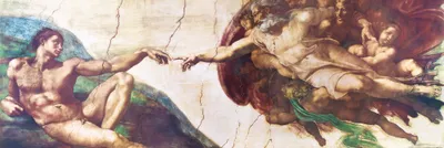 Zdjęcie produktu dla Michelangelo Buonarroti Art Print Obraz - Stworzenie Adama, 1508-1512 (53 x 158 cm)