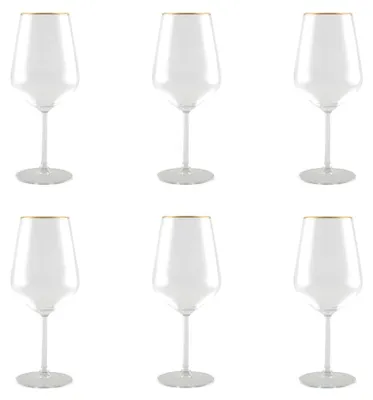 Produktbild von Weingläser mit mattem Goldrand – 6er-Set