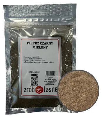 Zdjęcie produktu dla Pieprz drobno mielony czarny 100g