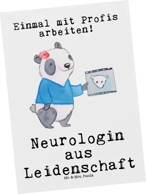 Produktbild von Mr. & Mrs. Panda Postkarte Neurologin Leidenschaft - Weiß - Geschenk, Lustig, Ansichtskarten, Ansichtskarte, Postkarten, Medizinstudium, Grußkarte, Mediziner, einzelkarte