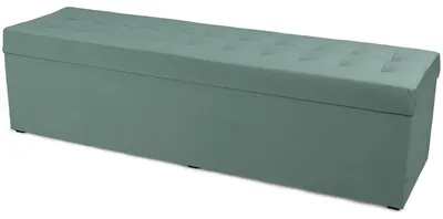 Produktbild von MG Design Polsterhocker Petrol 45x160 cm - Stauraum 190L, bis 300 kg, samtig-weich mit Schimmer, pflegeleicht, für Wohnzimmer & Flur
