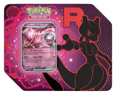 Zdjęcie produktu dla Pokemon Team Rocket Tins: Team Rockets Mewtwo ex Tin