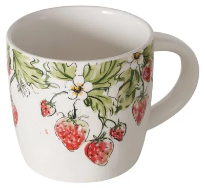 Produktbild von Keramikbecher mit Erdbeermuster STRAWBERRY, 450 ml