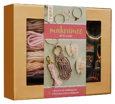 Produktbild von Makramee-Schmuckset "With Love" (Rosé/Natur)