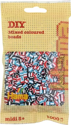 Image de Hama Perles à enfiler midi "Mélange de perles à rayures 91", en sachet