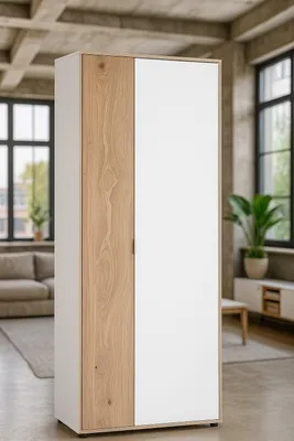 Produktbild von Büroschrank 67x35x186 Aktenschrank Eiche weiss Softclosefunktion #4153