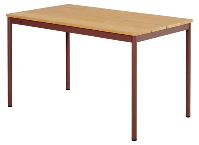 Produktbild von Cafétisch Nox 70 x 73 x 125 cm Aluminium Bambus Rot Natur