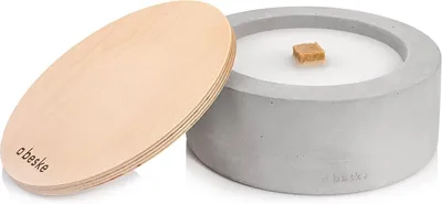 Produktbild von Tischfeuer aus Beton, Ø 24 cm, nachhaltiges Dochtsystem, für Garten und Balkon