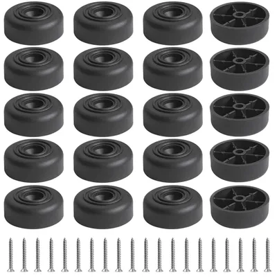 Productafbeelding van Ronde meubelpoten Ø 50 x H 25 mm, zwart, 20 stuks