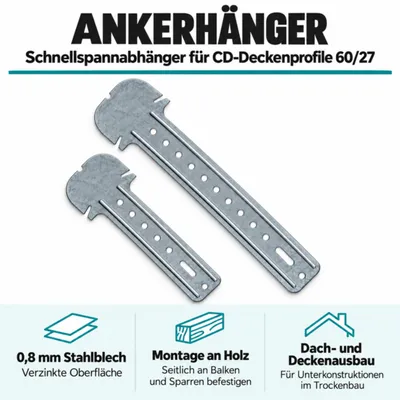 Produktbild von 20x Ankerhänger 180mm für CD-Profil