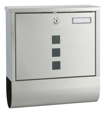 Produktbild von HI Briefkasten mit Zeitungshalter 30,5x9,6x33,5 cm Edelstahl