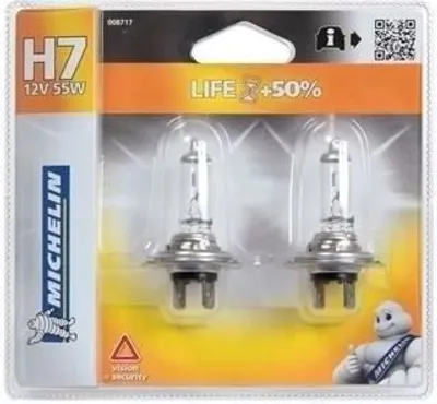 Immagine prodotto di Lampadina H7, 2 pezzi, 12V 55W, Michelin Life+50%, Px26d, anabbagliante, abbagliante, fendinebbia
