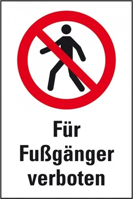 Produktbild von Dreifke® Schild I Verbots-Kombischild Für Fußgänger verboten, Kunststoff, 300...