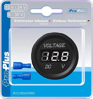 Obrázek produktu pro Zapuštěný digitální voltmetr 6-30V v blistru