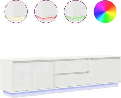 Obrázek produktu pro TV skříňka s LED osvětlením, bílá, 193,5 x 41 x 50 cm