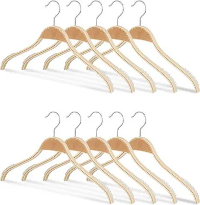Productafbeelding van Houten kledinghangers, set van 10, 40 cm, naturel