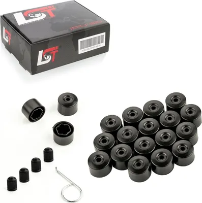 Produktbild von 20x Radschrauben Abdeckkappen Radschraubenkappen 17 mm schwarz matt für BMW MINI